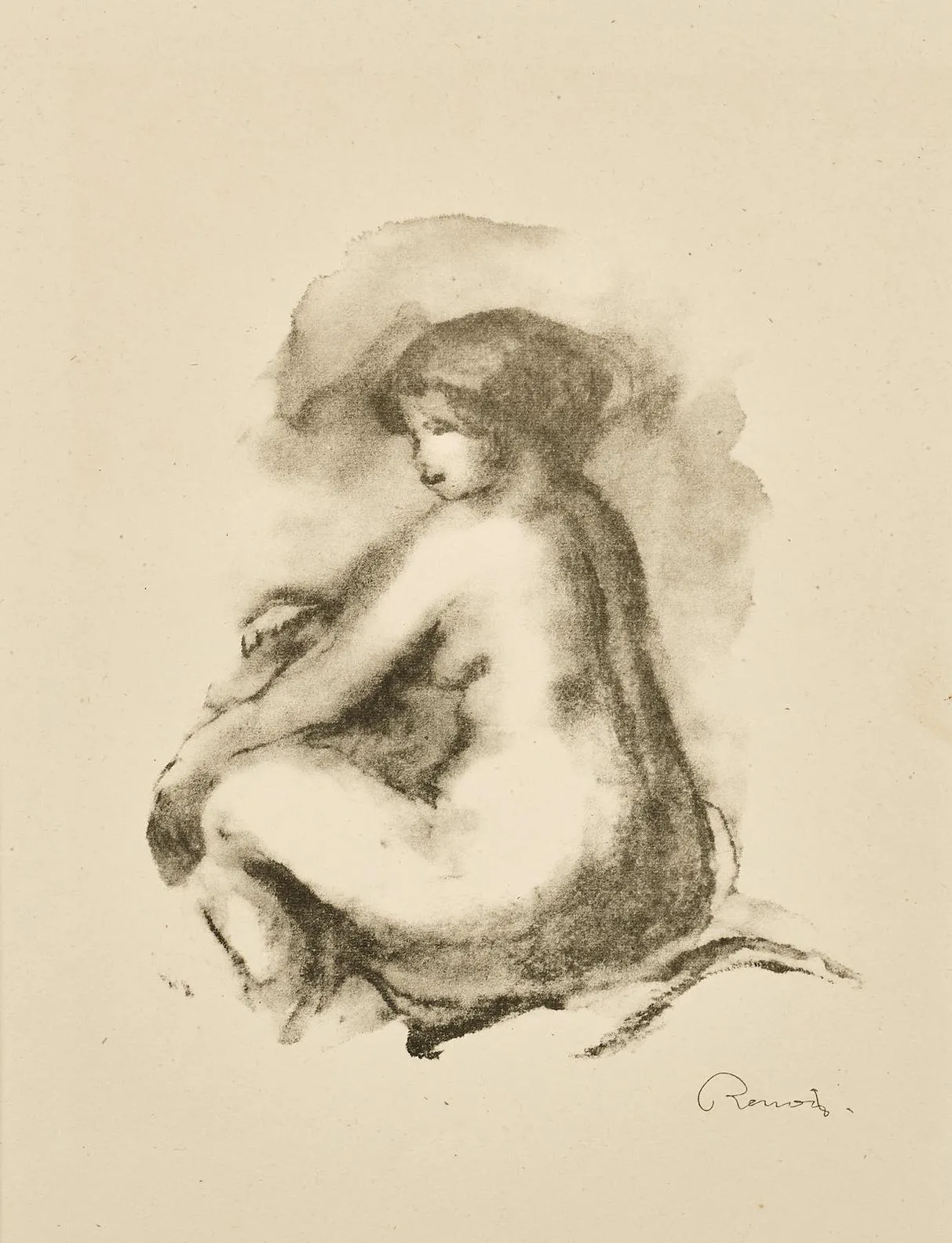 Etude De Femme Nue Assise From Lalbum Des Douze Lithographies