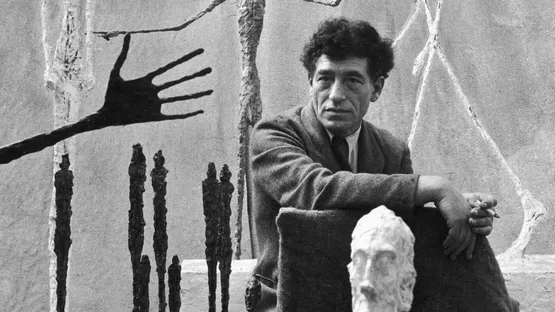 Alberto Giacometti - Photo of the artist in his studio - Image via dailyartfixx