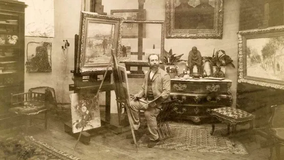 Jean-Francois Raffaelli in his Paris studio, photo via wikipedia