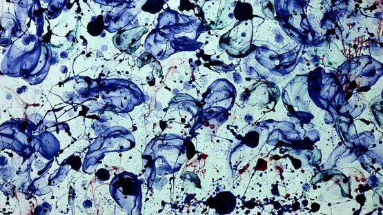 Jiri Georg Dokoupil - Blue Bubbles on Turquoise (Detail), 2007