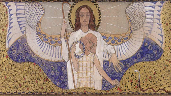 Koloman Moser - Am Steinhof Church Design for the Right Side Altar Guardian Angel, 1904, Image via wikiart.org