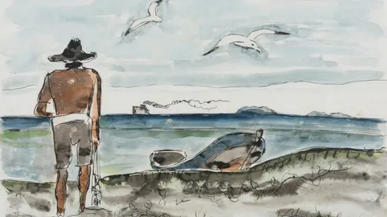 Oswaldo Goeldi - Untitled (Pescador e o Mar) - detail
