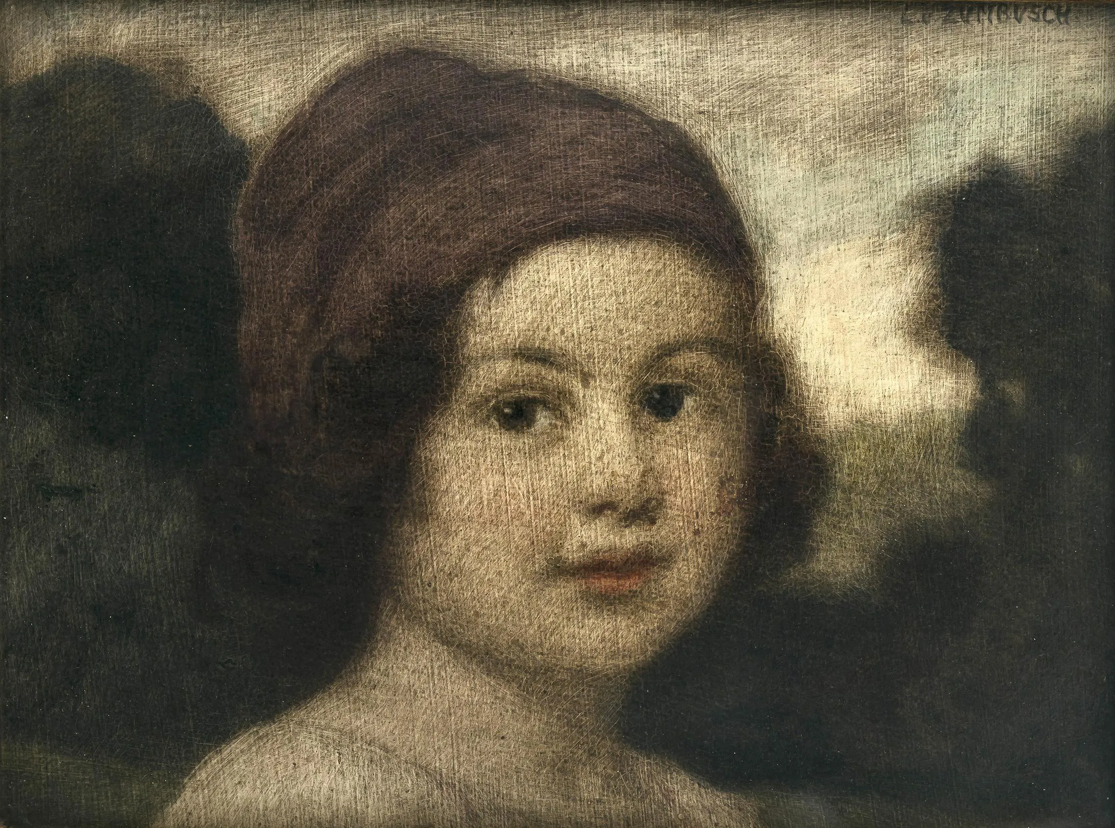 Ludwig Von Zumbusch Portrait of a child with a red cap Widewalls