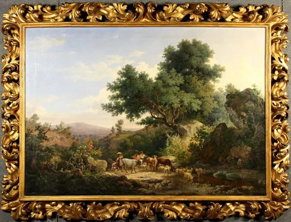 Pietro Della Valle Landscape With Shepherds And Armments Widewalls