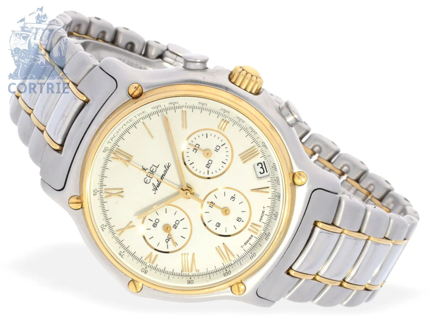 Wristwatch: high-grade sportive gentlemen's chronograph, stainless ...