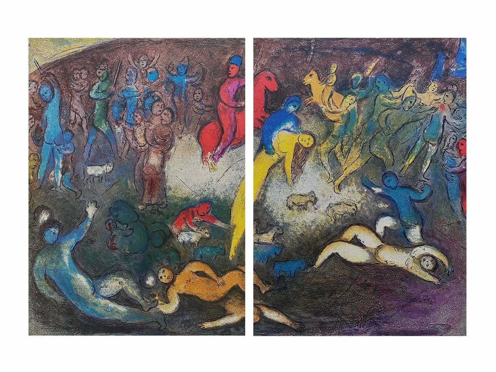 Marc Chagall Chloe Carried Off By The Methymneans D C Diptych 1977 Ltd Ed Marc Chagall Widewalls