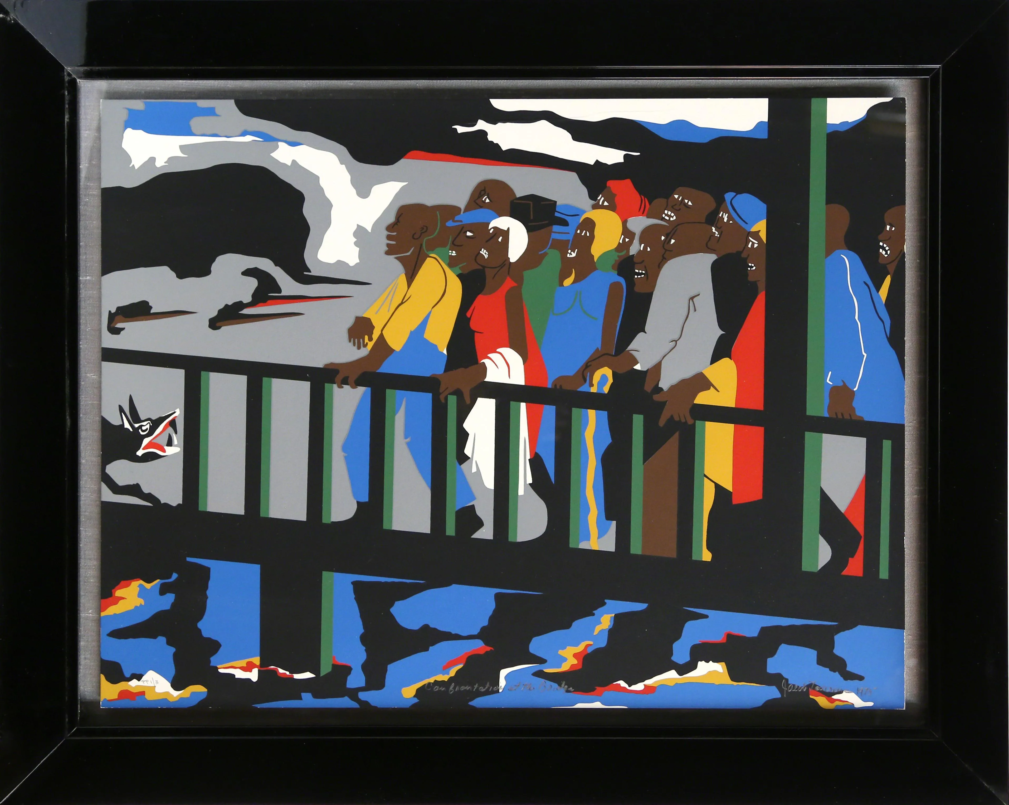 Jacob Lawrence - Confrontation at the Bridge (Selma, Alabama) | Widewalls