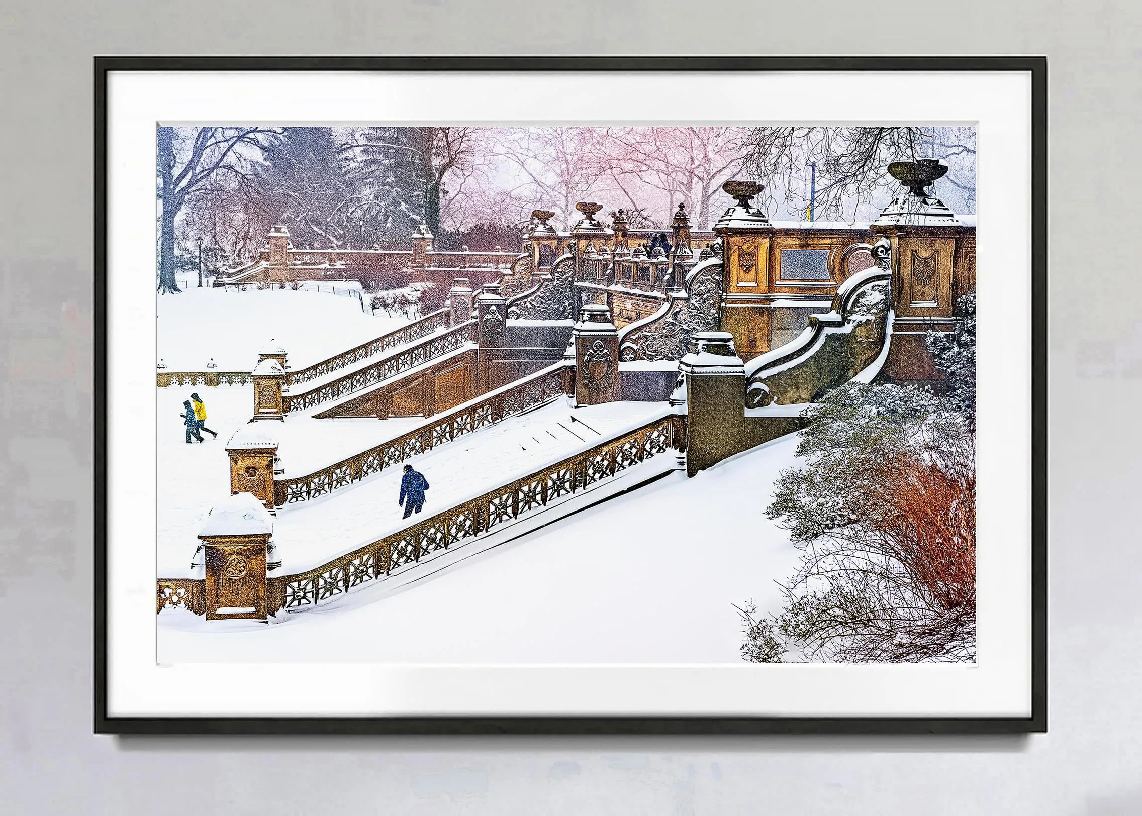 Mitchell Funk - The Bethesda Terrace And Fountain In Snow, Central Park,  New York City