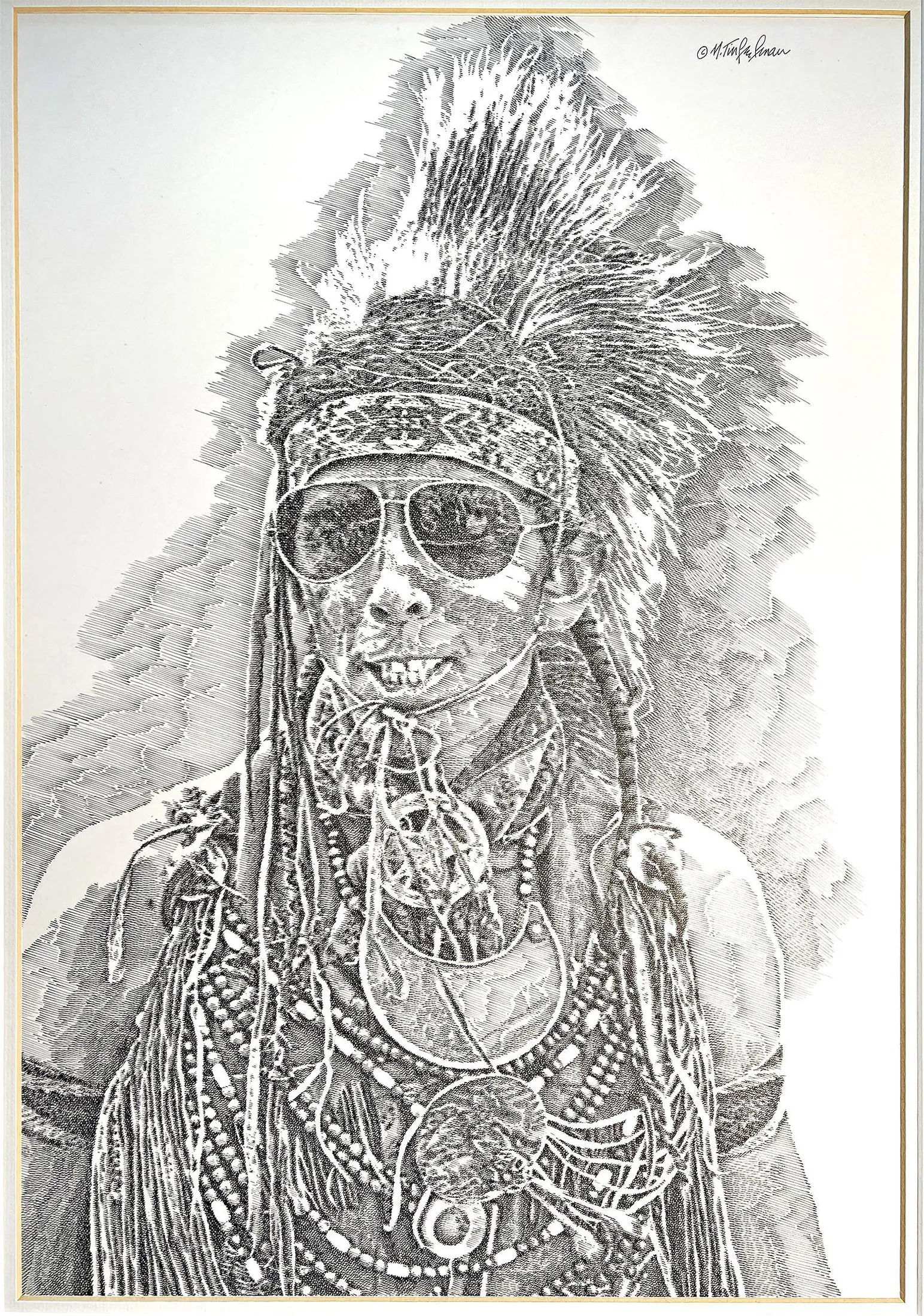 Tattoo sketch of Native American Indian warrior, hand made Stock Photo -  Alamy