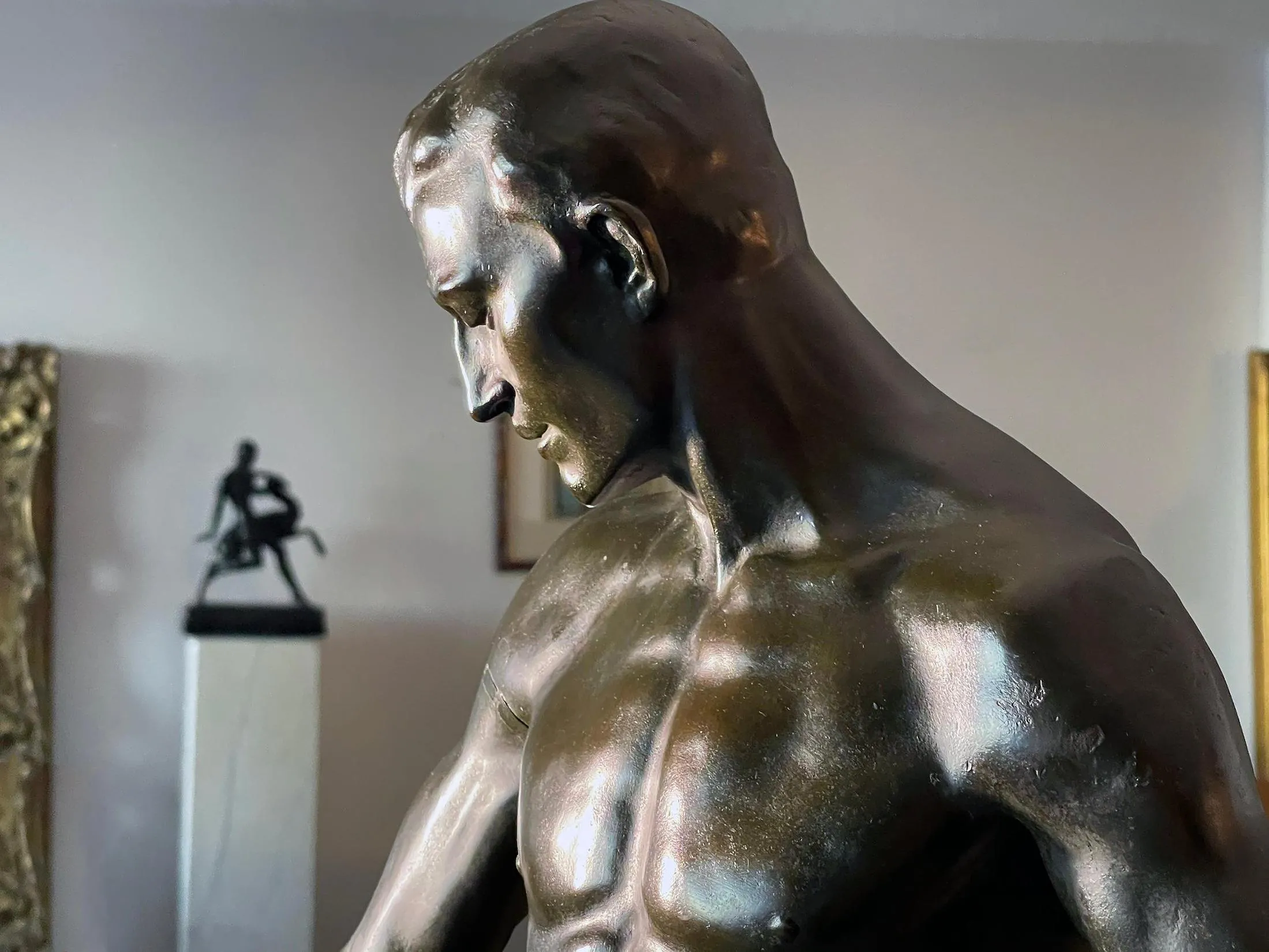 Hugo Lederer - Athletic Male Nude Bronze - 