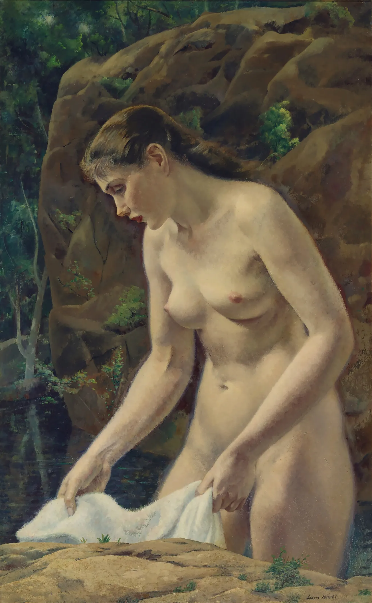 Leon Kroll - Timeless and Classic Nude Girl at Pool - Academic Artist, |  Widewalls