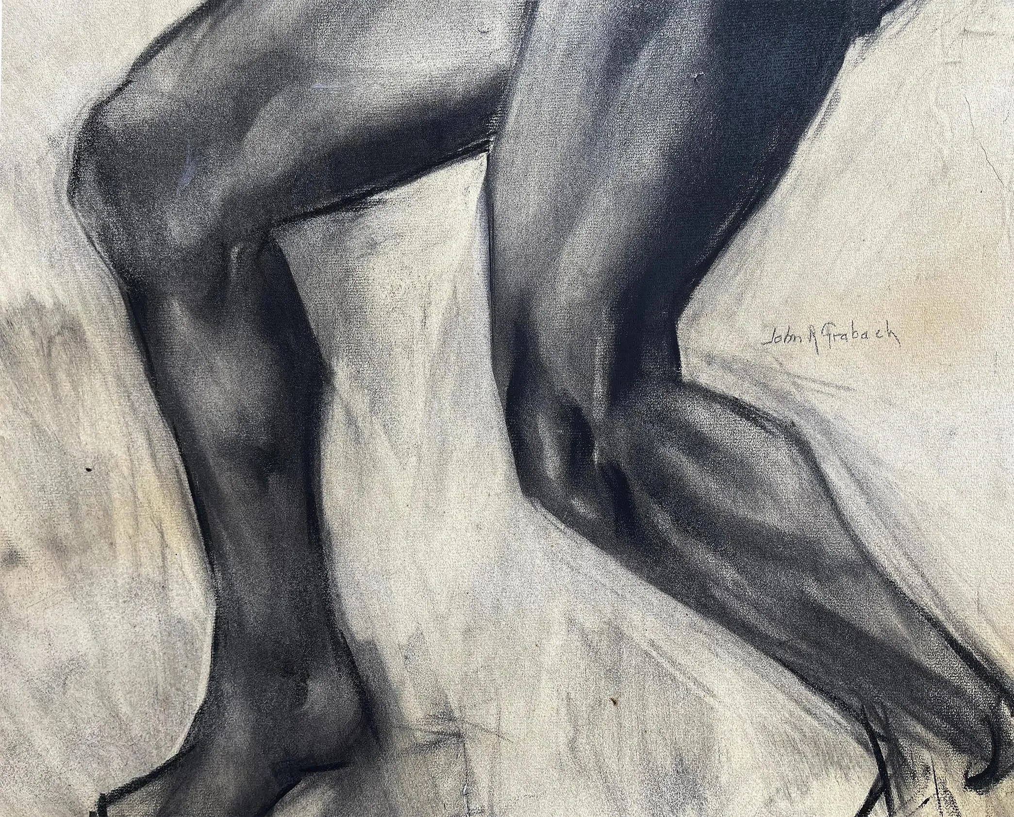 John R. Grabach - Muscular Male Nude with Bulging Muscles Art Deco