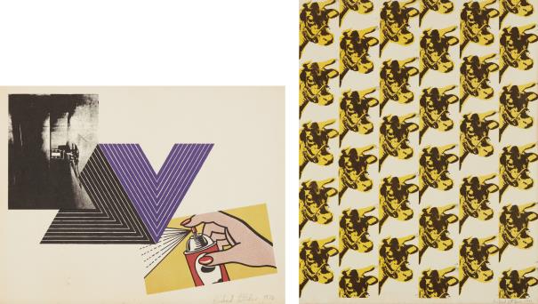 Appropriation Print With Andy Warhol Frank Stella And Roy Lichtenstein And Warhol Cow Wallpaper Widewalls