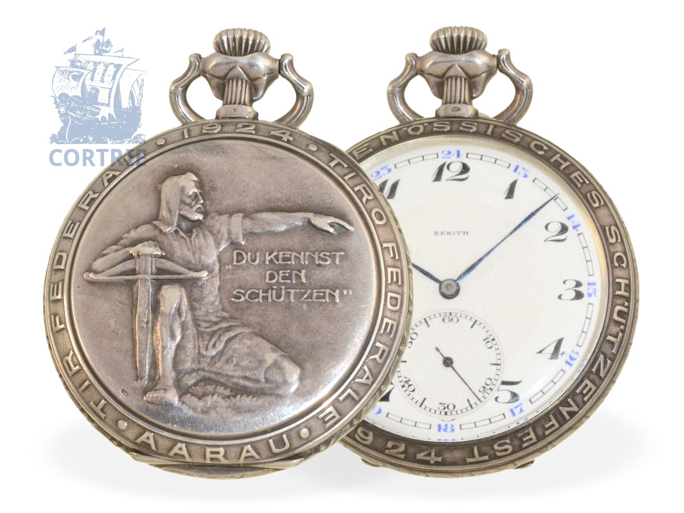 Pocket Watch Very Rare Marksmen Watch Tir Federal Aarau 1924 
