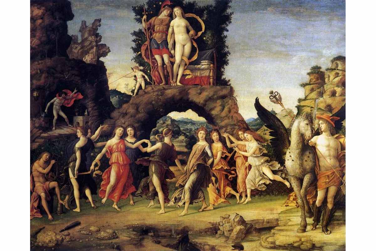 The Most Famous Roman Mythology Paintings Widewalls   Andrea Mantegna Parnassus  