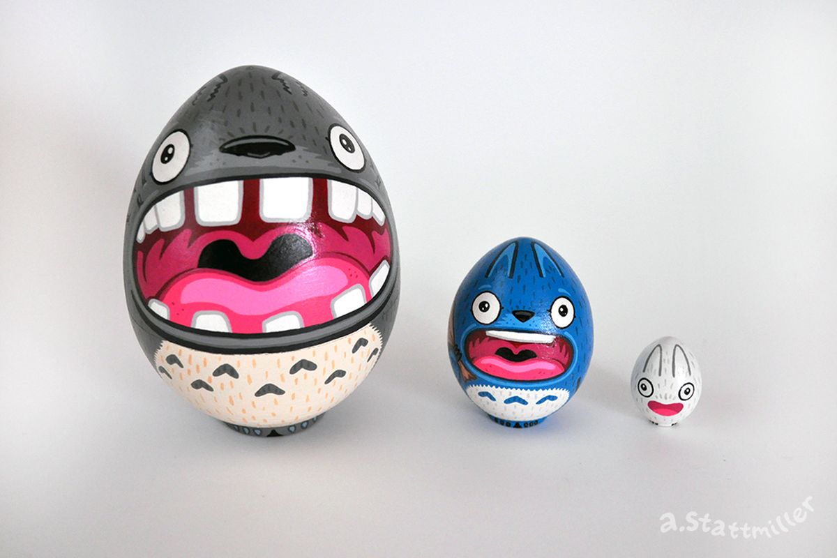 totoro nesting dolls