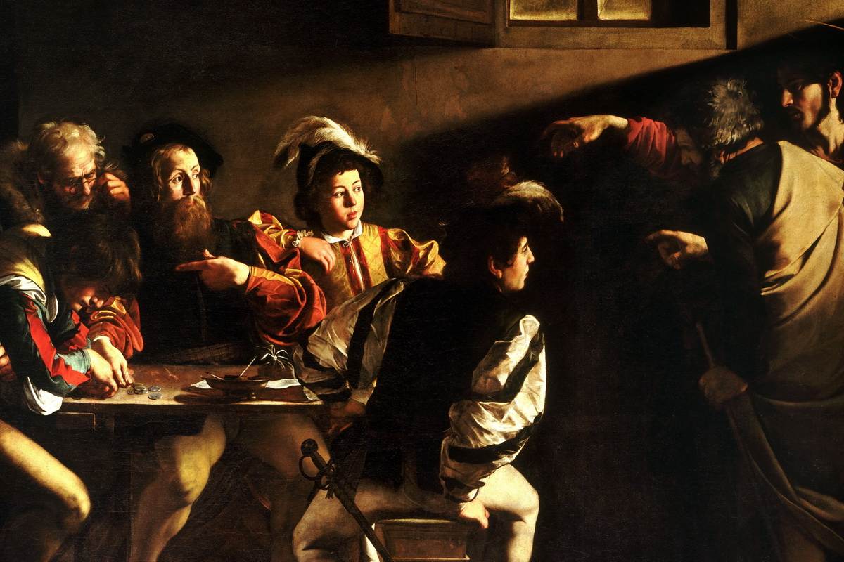 5 Legendary Caravaggio Paintings Widewalls   Caravaggio The Calling Of Saint Matthew Detail 