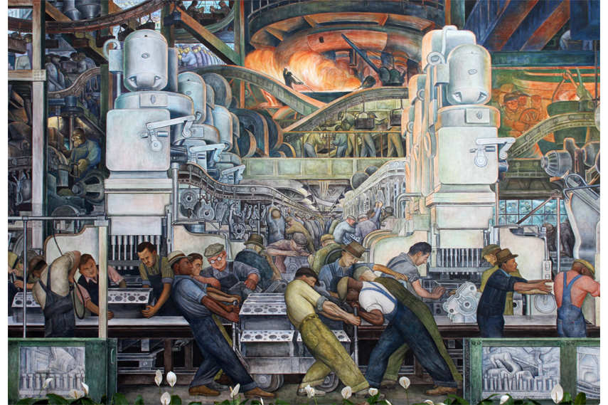 Diego Rivera Detroit Industry Fresco Circle detail Image via Imgur com 1