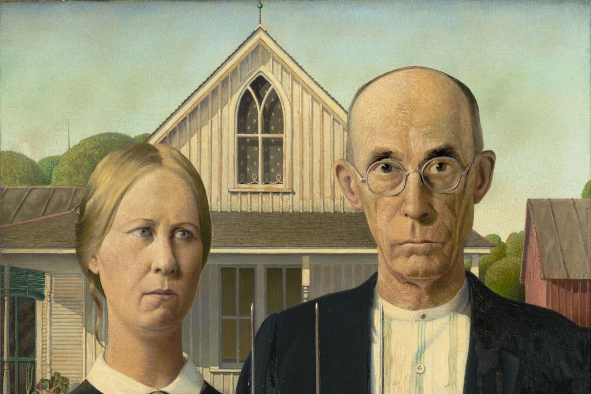 Grant Wood, American Gothic, detail, 1930
