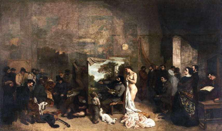 Gustave Courbet – The Painter’s Studio, 1855. a view into the history and beginning of realism