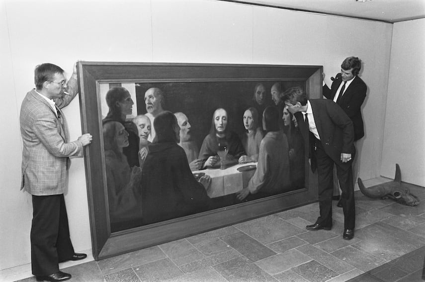 Han van Meegeren's The Last Supper I on 11th art and antiques fair in Rotterdam August 31, 1984