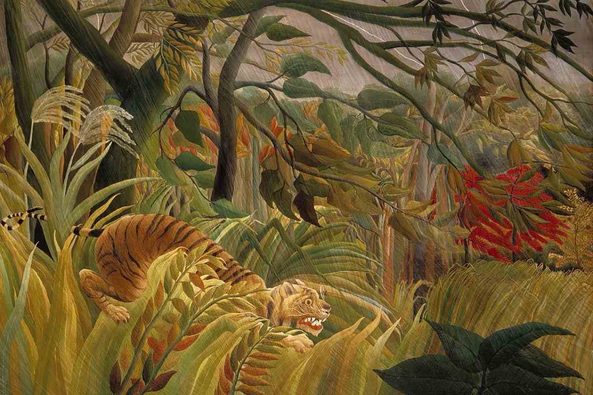 Famous Paintings Of Animals By Famous Artists   Henri Rousseau – Surprised 1891 Detail Via Henrirousseau.net  