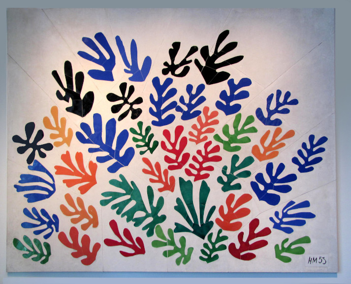 Henri Matisse - La Gerbe 1953 paper cut out was also shown at exhibition at Tate Museum in 2014