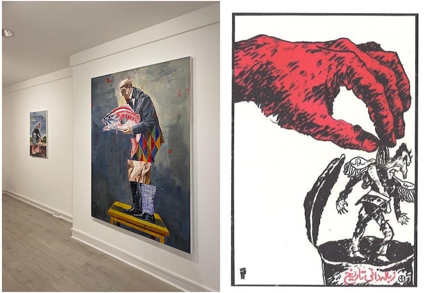 Installation view. / Nicky Nodjoumi - The red hand putting the Mohammad Reza