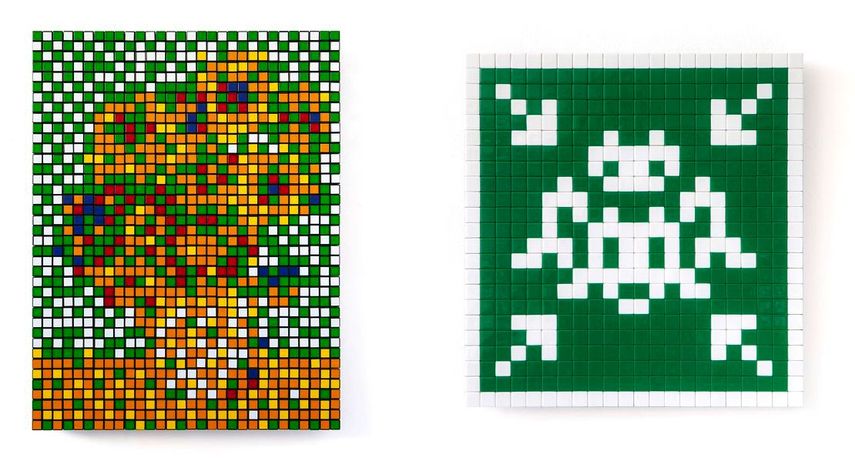 Aliases and Rubikcubists - Invader in a Hong Kong Solo Show