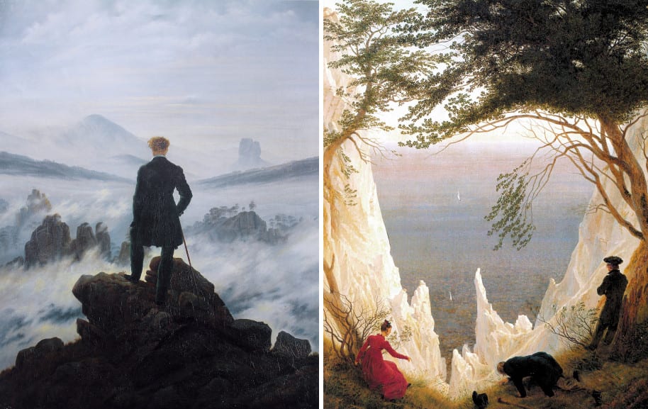 Left Caspar David Friedrich - Wanderer above the sea of fog Right Caspar David Friedrich - Chalk Cliffs on Rugen