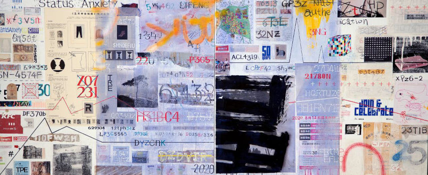 Li Feng - Status Anxiety, 2011. Mixed media on canvas