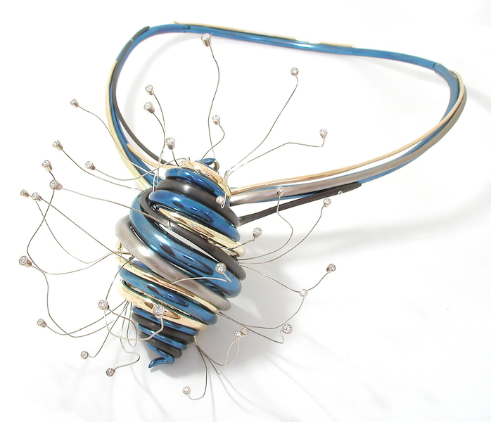 Marc Lange - Sparkling Vortex, necklace/ wearable sculpture made in 2007
