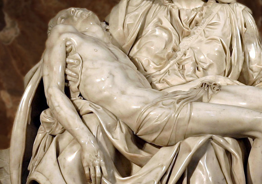 Michelangelo - Pieta, detail 1