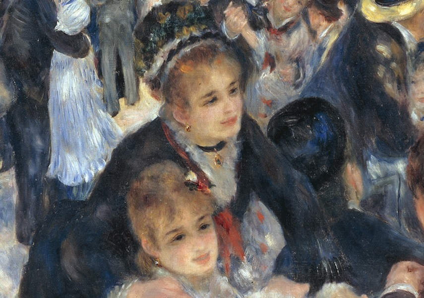 Pierre-Auguste Renoir's le moulin de la galette painting, detail