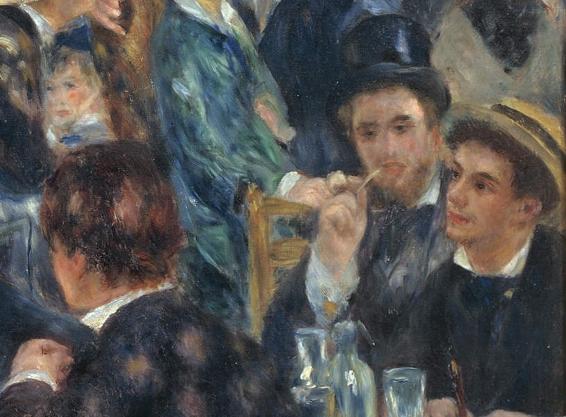 Pierre-Auguste Renoir - Bal du Moulin de la Galette painting, 1876, detail of the work