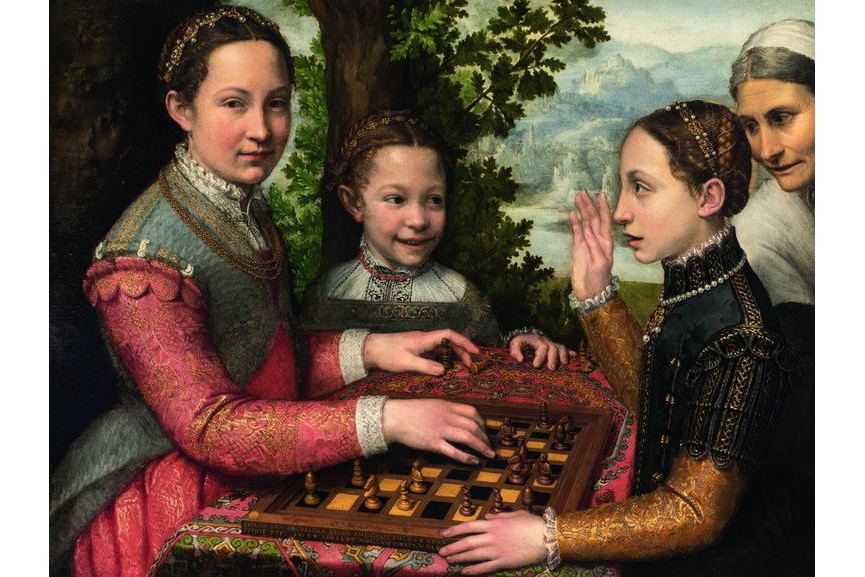 Portrait of the Artist's Sisters Playing Chess by ANGUISSOLA