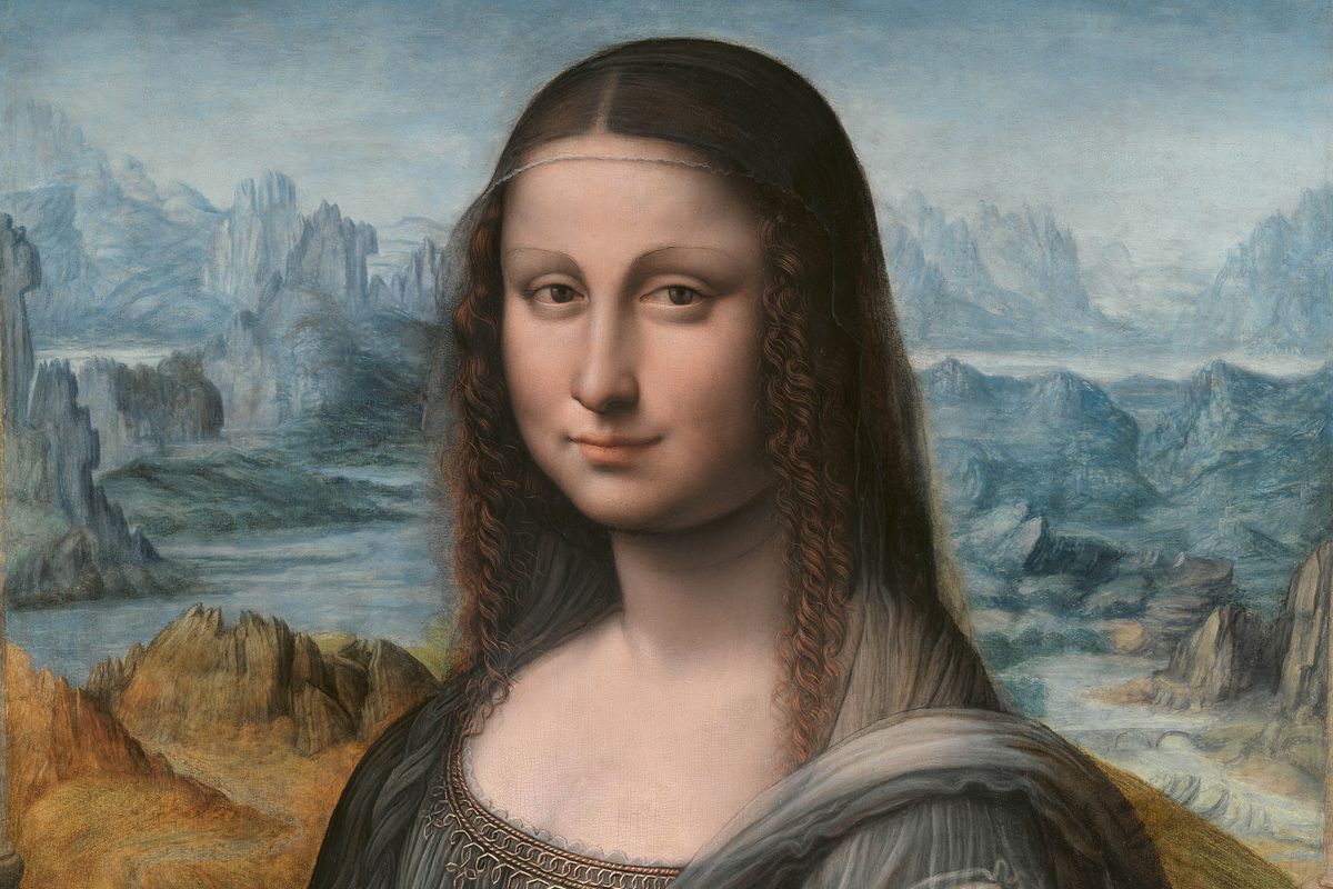 The Mona Lisa (after restoration) Studio of Leonardo da Vinci (detail)