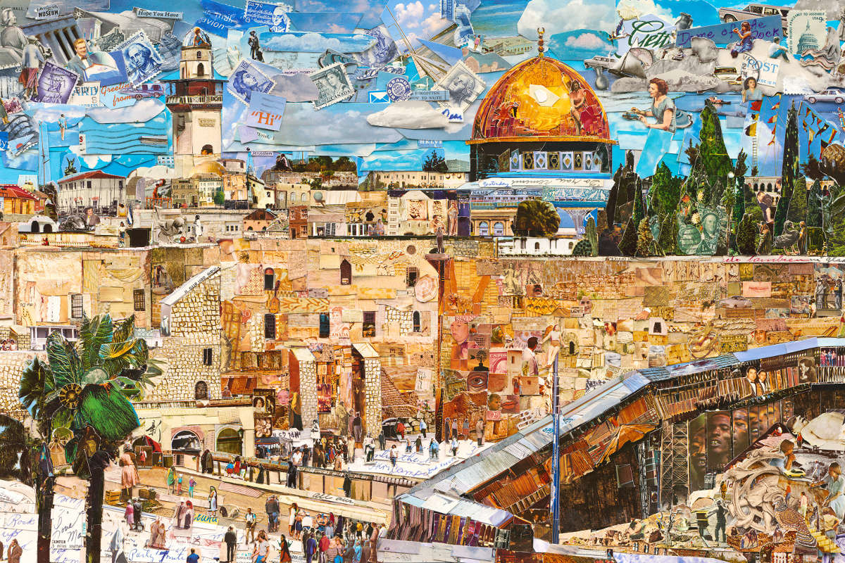 Vik Muniz - Jerusalem, from the series Postcards from Nowhere, 2015