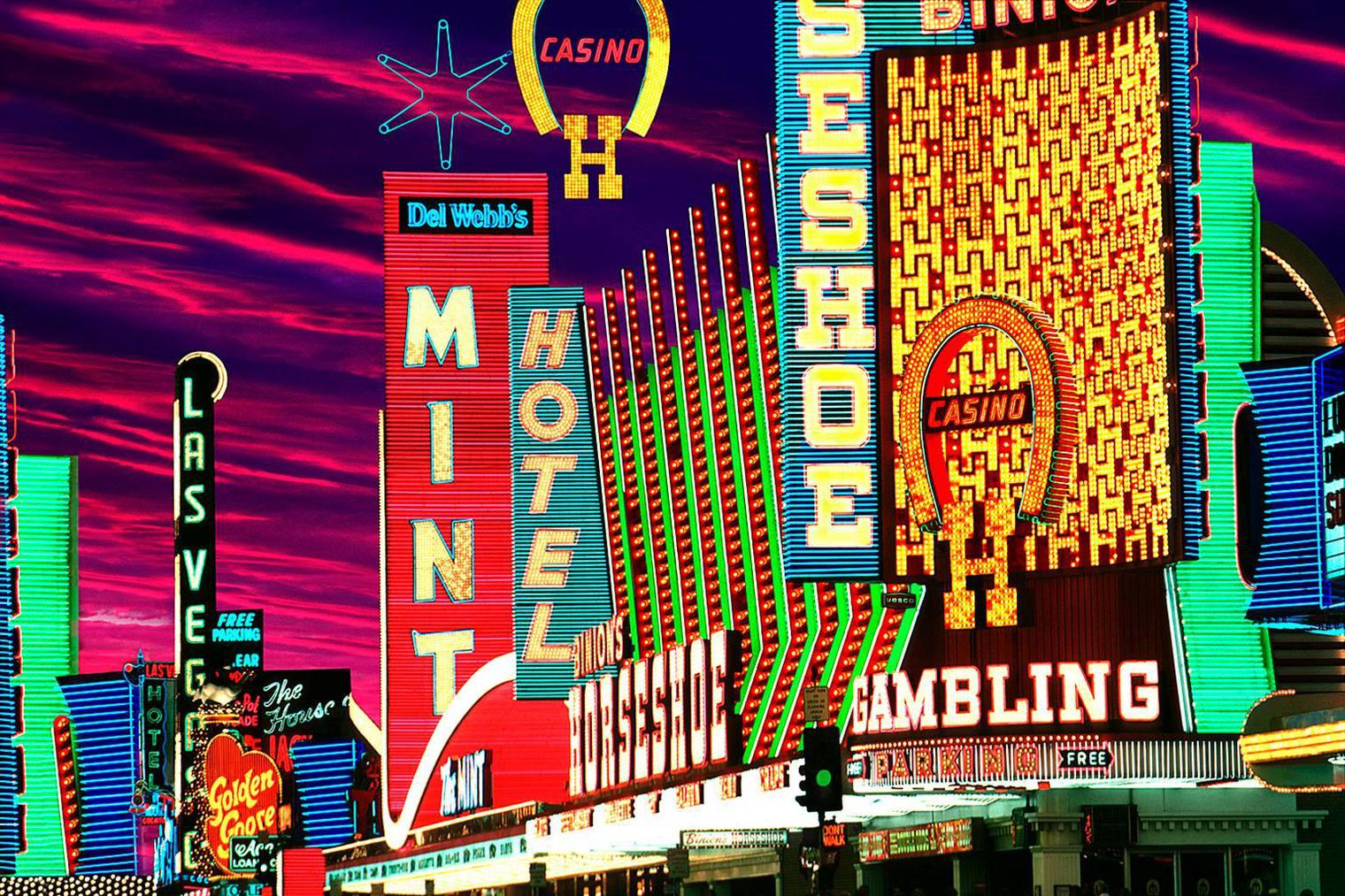 Mitchell Funk - Old Las Vegas, Fremont Street Neon Signs, Abstract ...