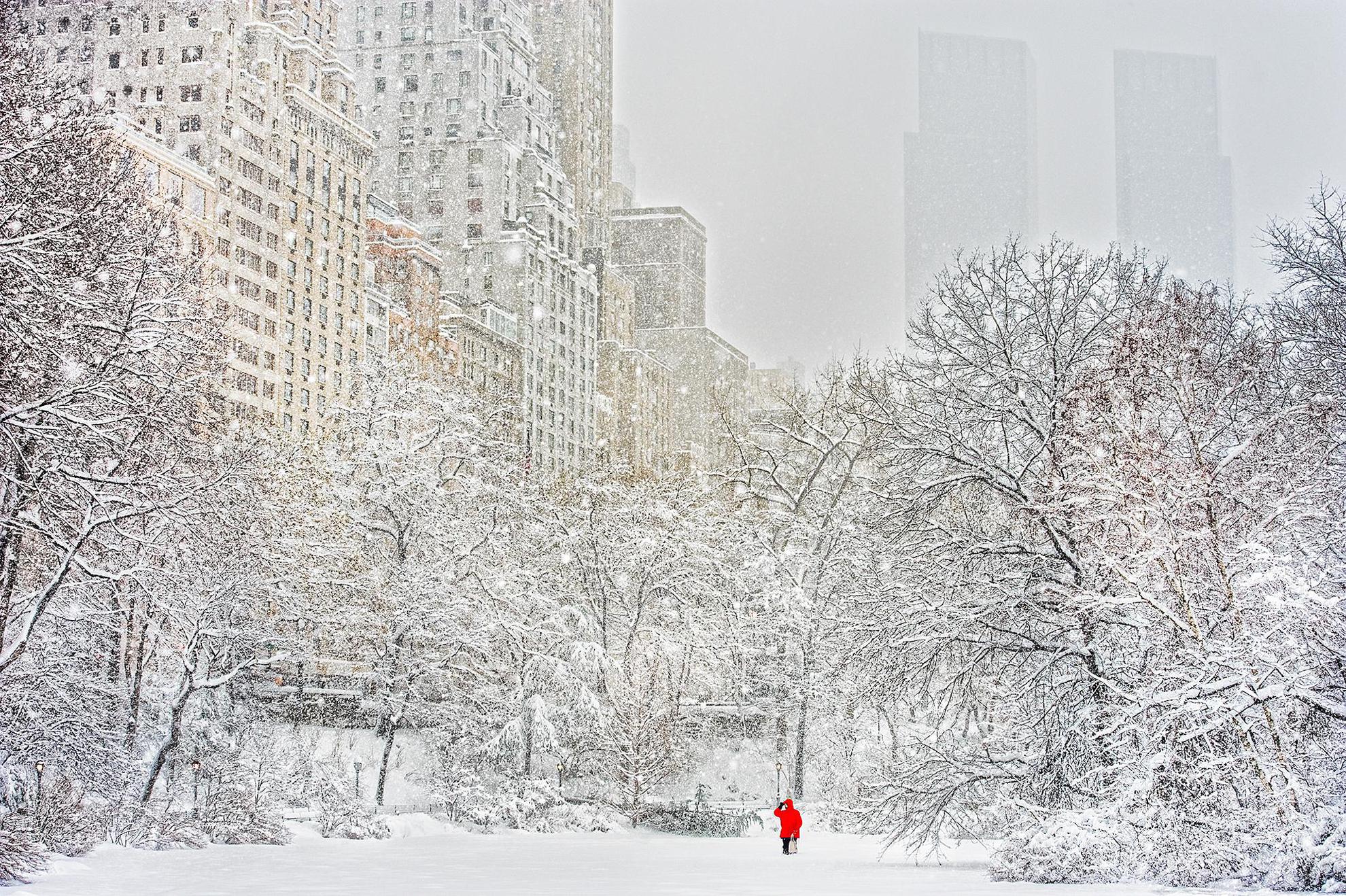 Mitchell Funk - The Bethesda Terrace And Fountain In Snow, Central Park,  New York City