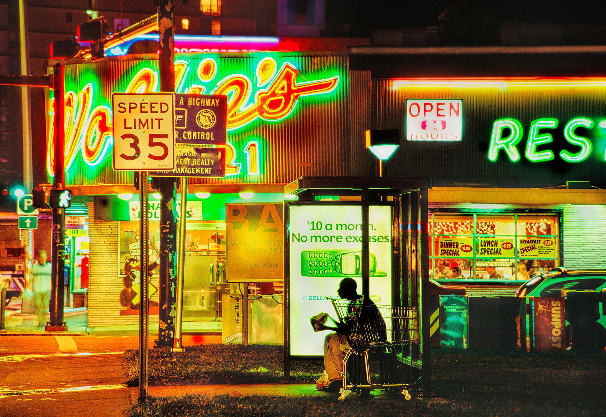 mitchell-funk-old-miami-beach-at-night-ethereal-wolfie-s-restaurant